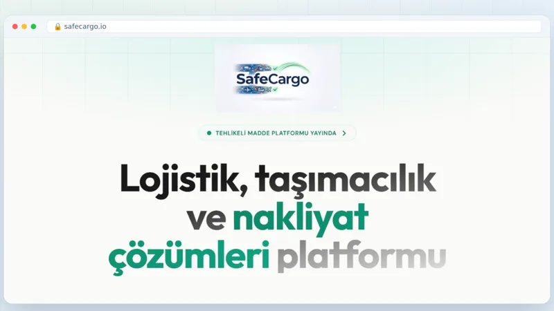 SafeCargo ana sayfası